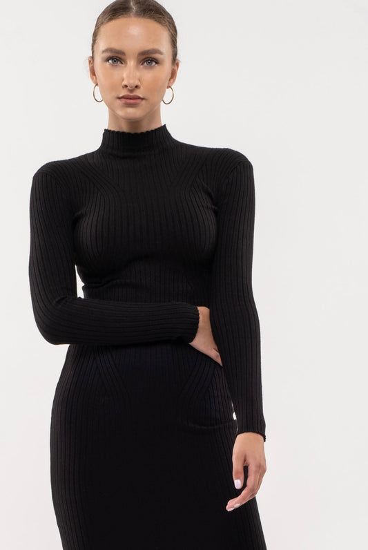 Zara Mock Neck Midi Dress