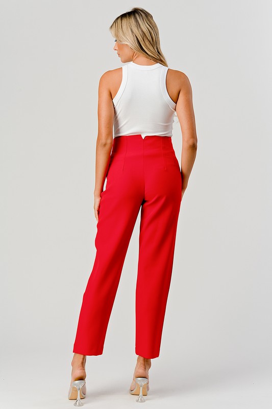 Vivian Darted Trousers (Red)