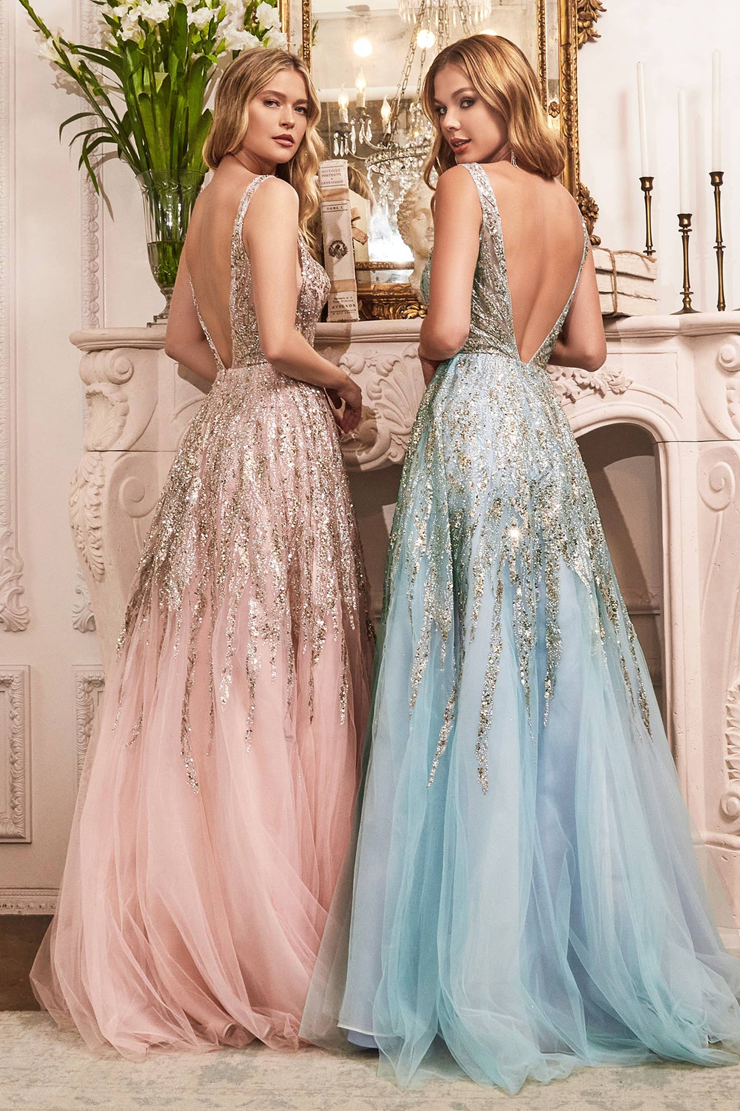 Bethany Shimmer Ball Gown (Champagne)