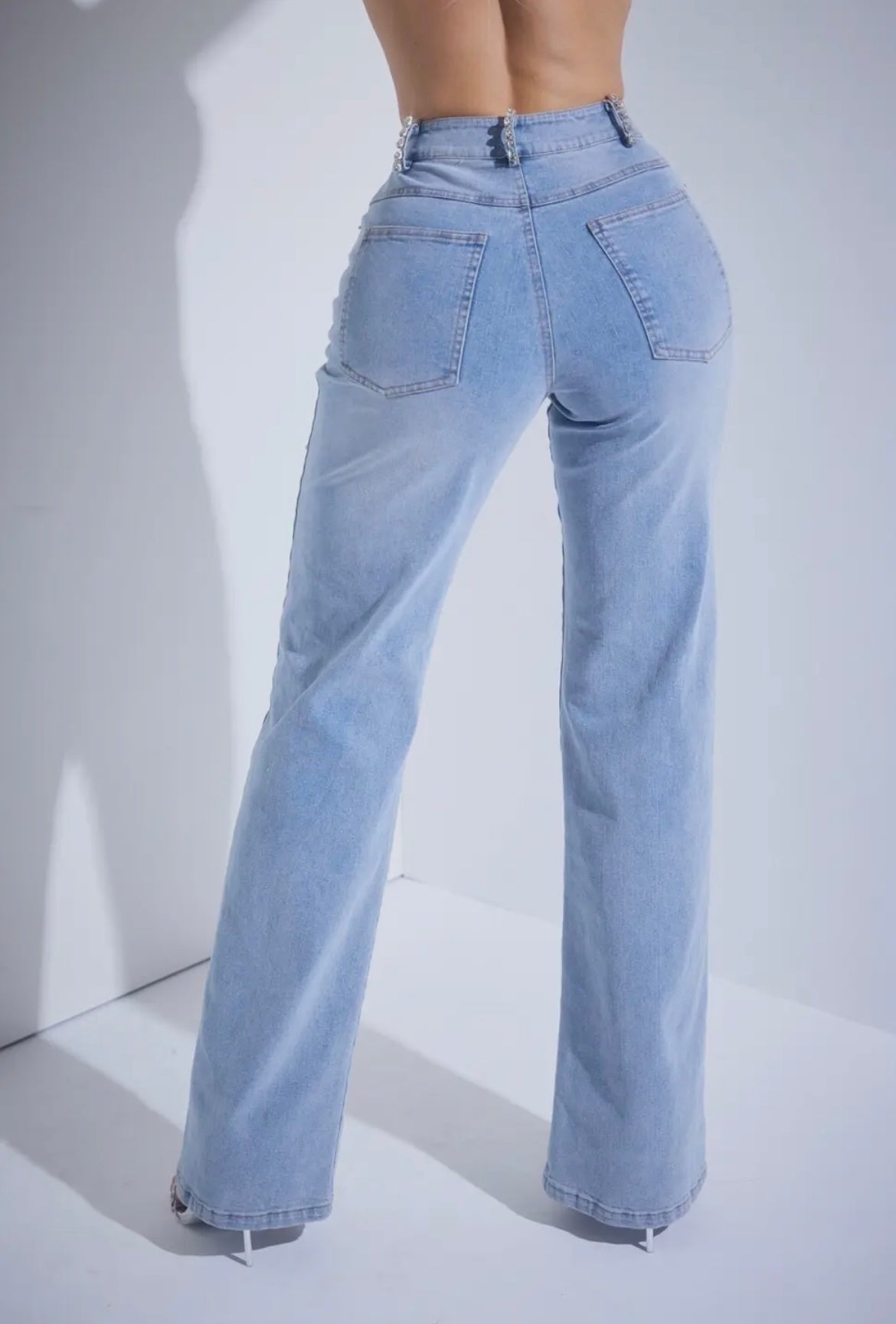 Rhinestone Embellished Jeans