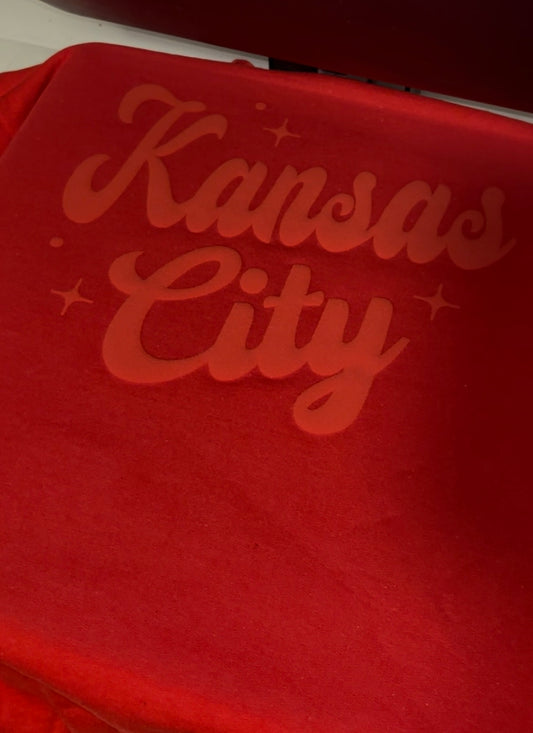 Retro Kansas City Crewneck Sweater (Red Puff)