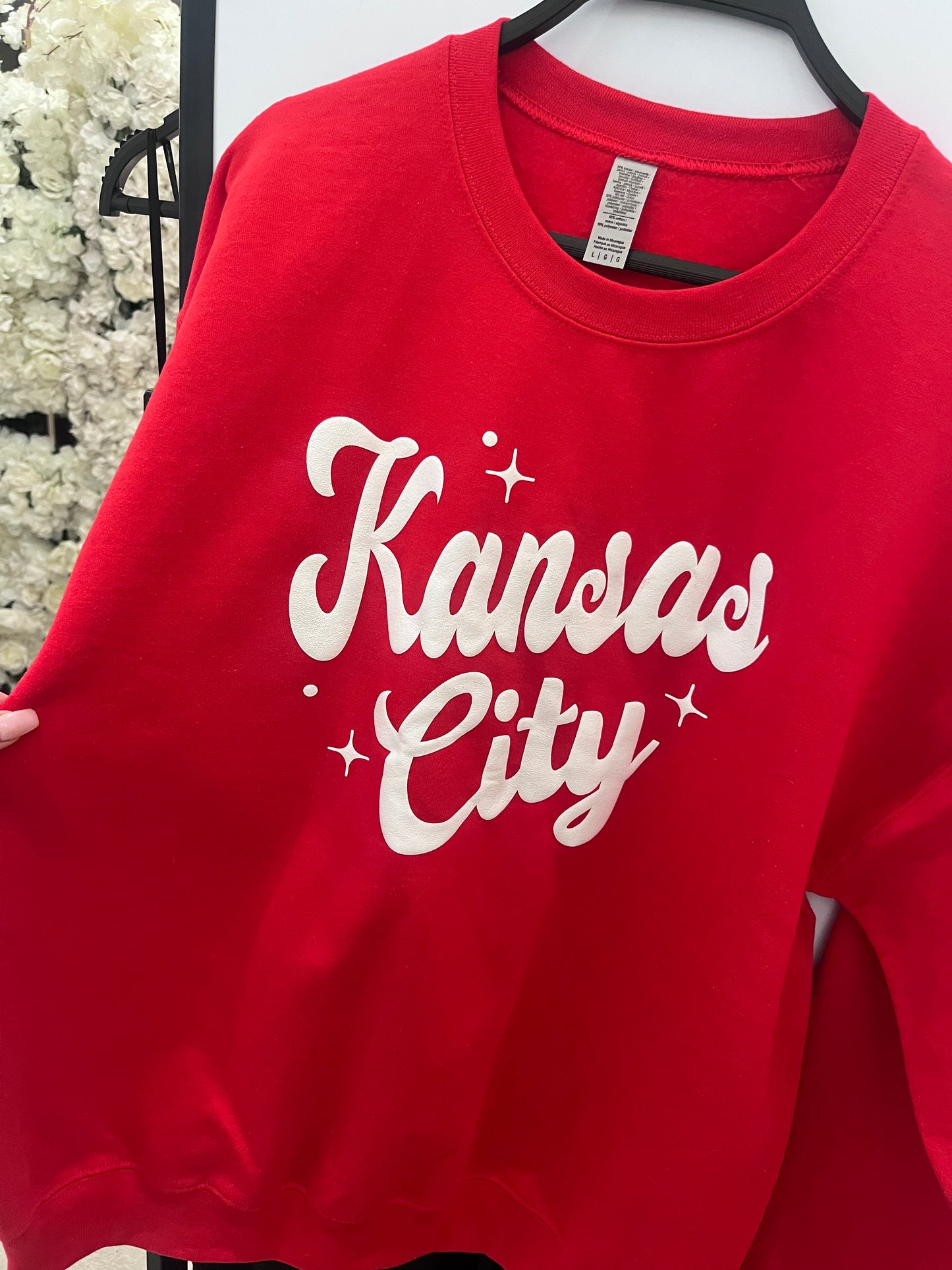 Retro Kansas City Crewneck Sweater (White Puff)