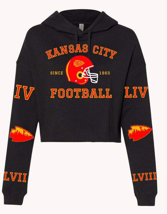 Kansas City Super Champions Cropped Hoodie (Black)
